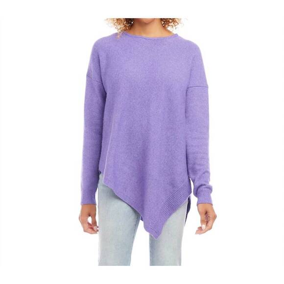 NEW KAREN KANE vianna asymmetric hemline sweater in violet